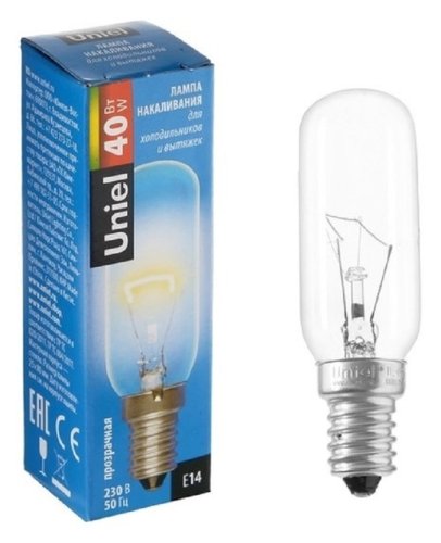 Лампа накаливания для холодильника и вытяжки Uniel IL-F25-Cl-40/E14 Е14 220В 40Вт картинка 